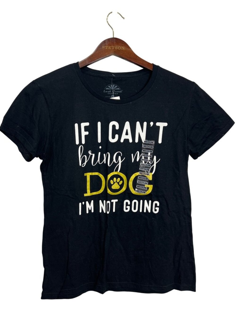 Lost Creek Outfitters Graphic T-Shirt Medium Dog Lover Short Sleeve Black NEW